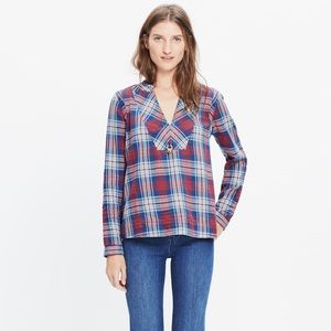 Madewell indigo-dyed Popover shirt in Casey Plaid